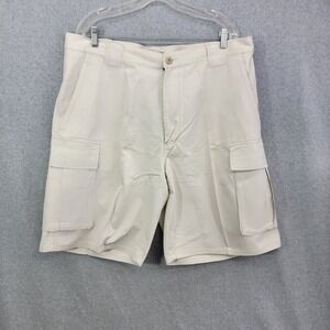 STRUCTURE CLOTHING Men's Beige Cargo CHINO Shorts Size 40 Flat Front